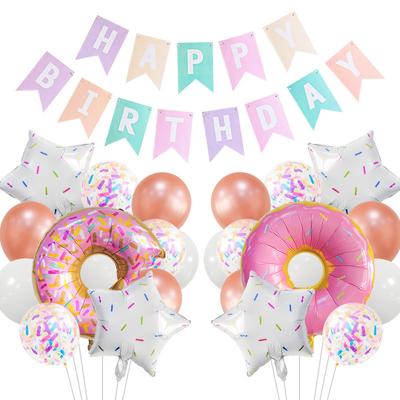 Sweet Donut Balloons Donut Theme Kids Birthday Party Decoration Baby Shower Boy Girl Donut One Grow Up Ballon Set Girls Birthday Party Decorations