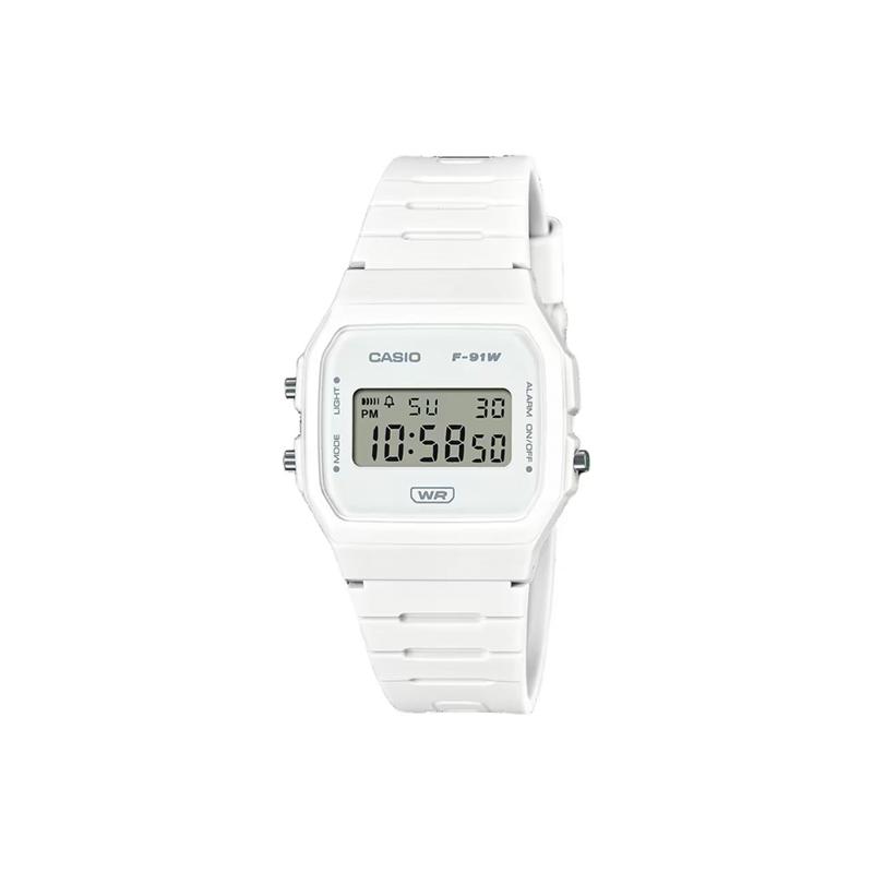 CASIO Customized watch modified series white zebra trend modified waterproof luminous Quartz same style for men and women pu F-91WB-7A