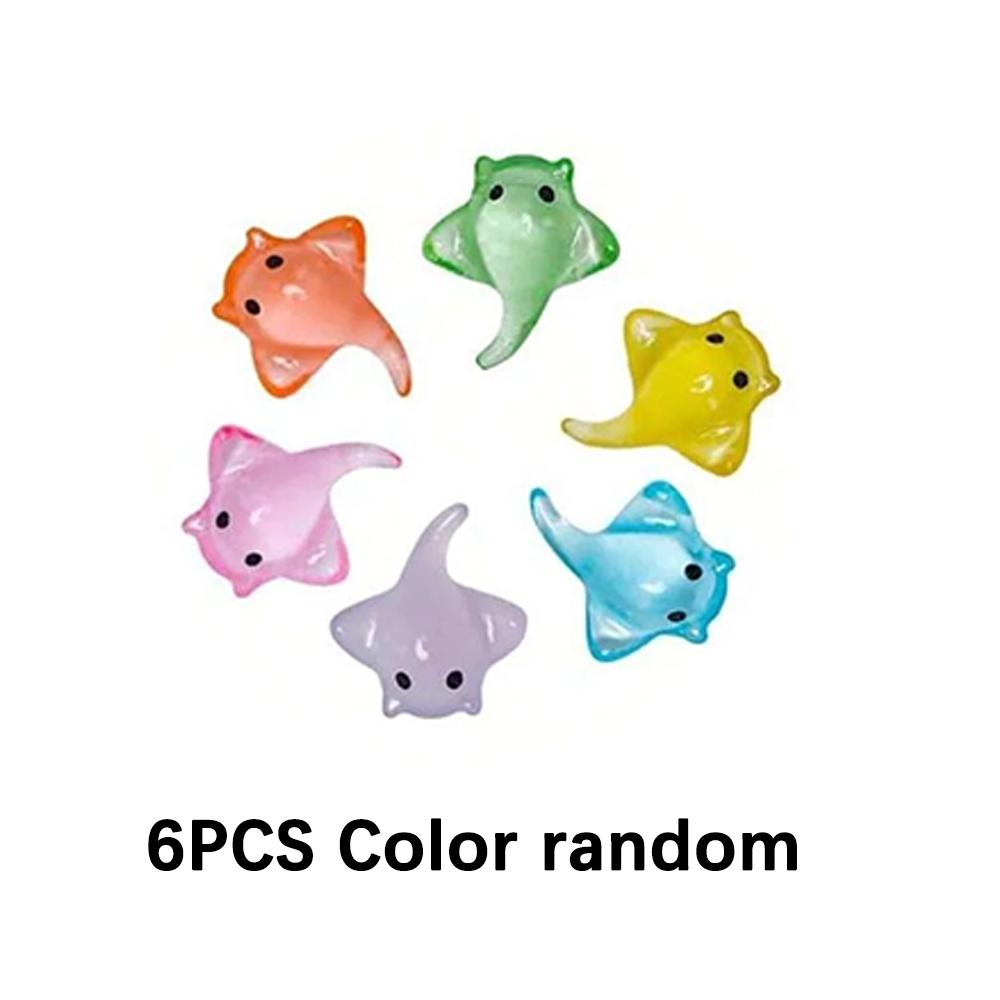 6/12/20PCS Miniature Sting Ray Figurines Sculpture Realistic Resin Sting Ray Cake Topper Mini Sting Ray Sea Animal Figurine