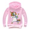 Felpa con Cappuccio Cartone Animato Unicorno per Bambini Abbigliamento Ragazzi Ragazze Top 3-12 Anni Felpa Stampata Carina Primavera Autunno Felpa con Cappuccio per Bambini