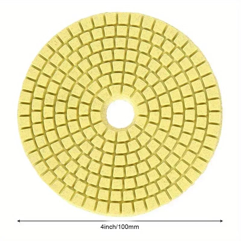 4" 100mm 8pcs Polishing Pad Set, Wet And Dry Use, For Granite, Concrete, Marble, Sanding Disc Set