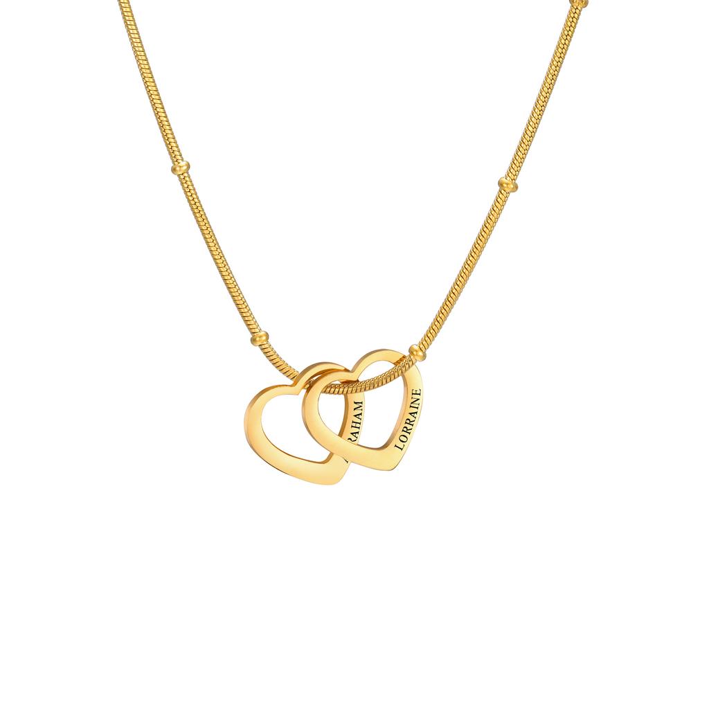 Cazador Custom Name Hearts Necklaces for Women Personalized Pendant Snake Chain Stainless Steel Jewelry Gift 2026