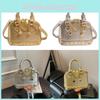 Minimalist Shell Handbag For Women Pu Leather With Metal Rivets Casual Crossbody For Spring Outfits