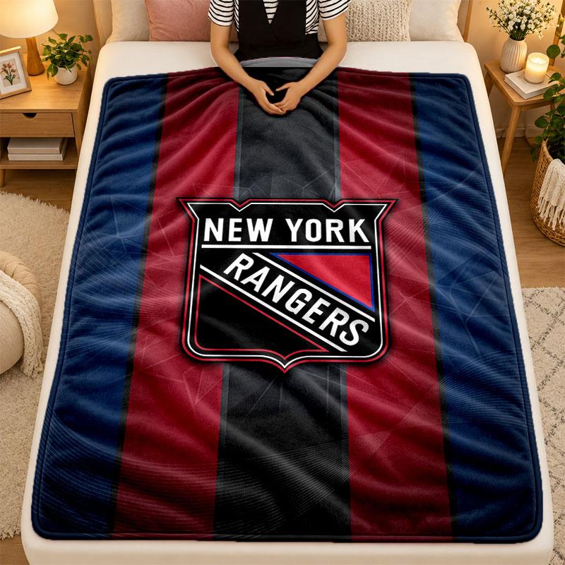Flannel BlanketNew York Rangers Warm Soft Throw Blanket for Indoor Sofa Bed Living Room Use