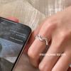 Su Chuang S925 Sterling Silver Wave Open Ring: Simple, Versatile, High-End Women's Cool Style Index Finger Ring