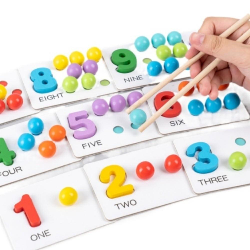 Wooden Clip Beads Toy Fine Motor Training Color Sorting Matching Toy  Children Gift