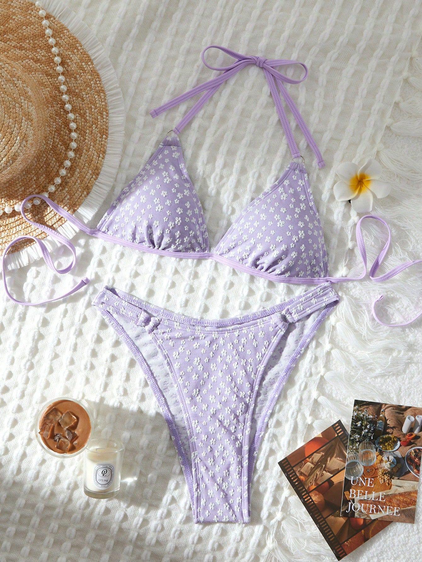 

2025 Цветочный купальник на завязках - Новый европейский и американский стиль, Мода для сексуальной горячей девушки Large