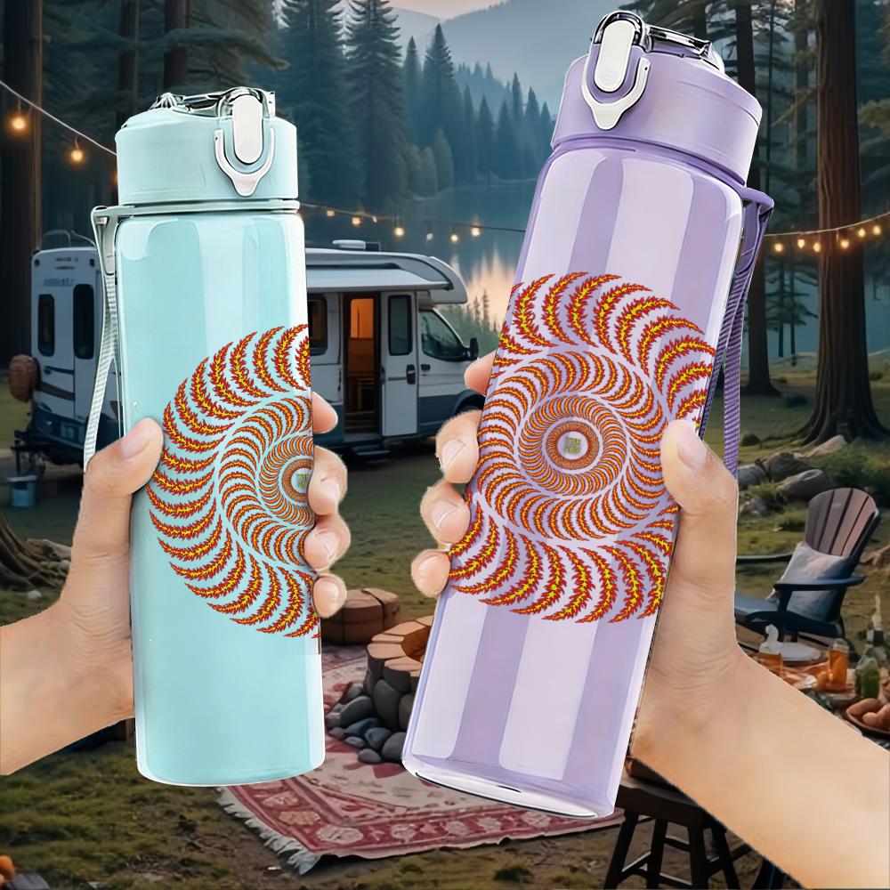 PC Plain White Blank Texture Print 750ml colorful plastic sports water bottle leakproof pop up lid with straw for outdoor work home use