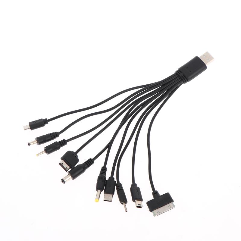 1 Pcs 20Cm Usb Power Charging Cable Wire Cord For Phone Universal 10 In 1 Micro Usb Dc Mobile Phone Charger Adapter Plug