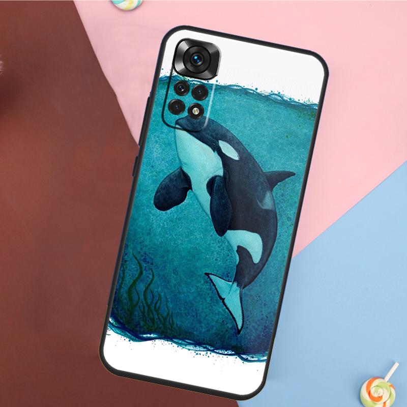 Orcas Whale Cover For Xiaomi Redmi Note 13 14 Pro 12 11 9 10 9S 10S 11S 12S Redmi 14C 10C 12C 13C Case
