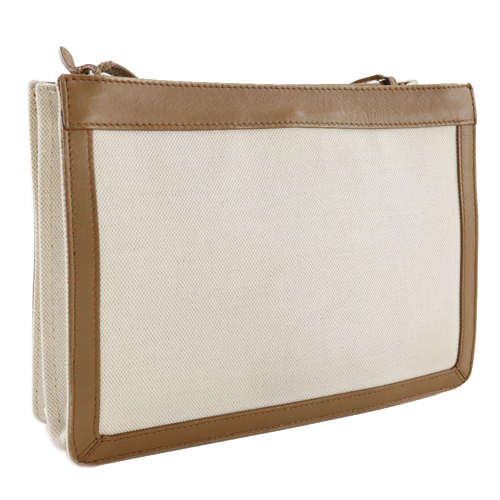 Balenciaga Navy Pochette Shoulder Bag 339937 Brown Canvas/leather Women Used