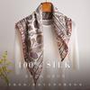 [Flower dill fireworks pattern] British style new silk scarf women's spring heavy 111 mulberry silk 71 silk scarf