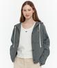 OIOI COLLECTION Check Crop Hoodie [Black]