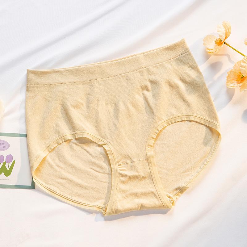 Große Größe Damen Frühling und Herbst Reine Baumwolle Antibakterieller Schritt Nahtlos Hohe Taille Dreieck Slip