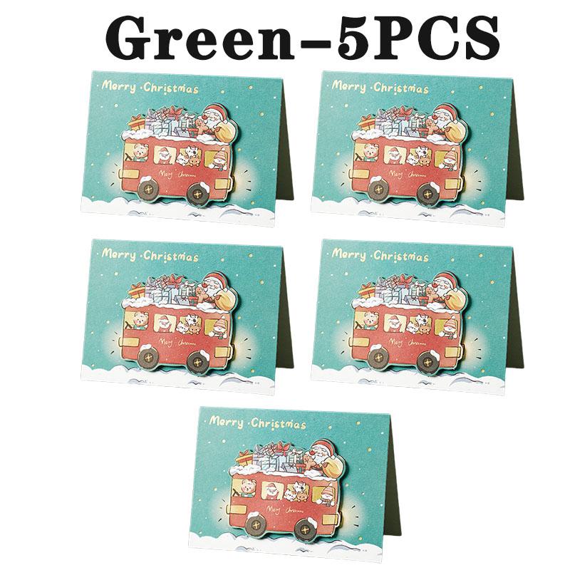 Santa Christmas Greeting Cards Folding Merry Xmas Best Wishes Card for New Year Blessing Thank You Postcard Decoration