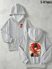 Mädchen Kapuzenpullover mit durchgehendem Reißverschluss Vintage Japanisches Chibi Krieger Mädchen Grafik Locker Täglich Kinder Oberbekleidung Mit Fronttasche