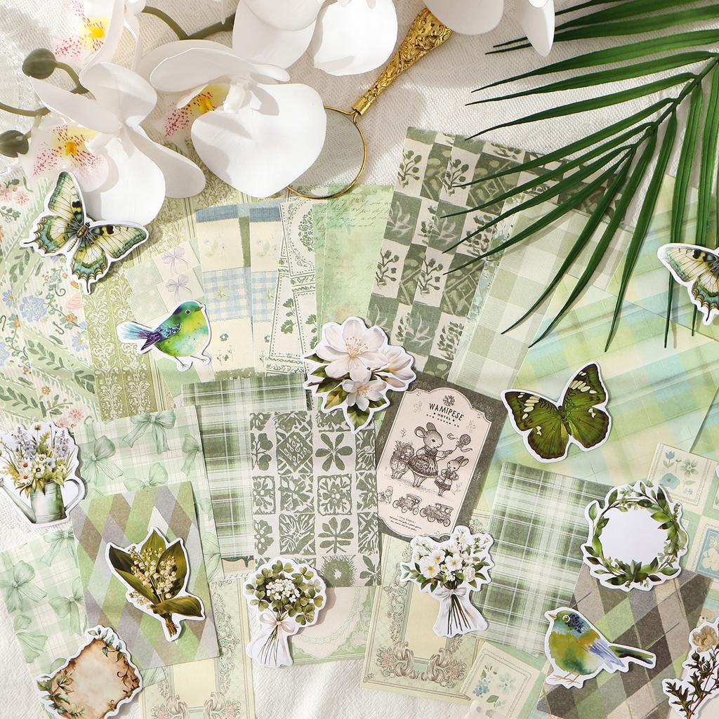 100pcs Vintage Decor Scrapbooking Materials Paper Combo Kit DIY Junk Journal Collage Photo Album Retro Background Paper