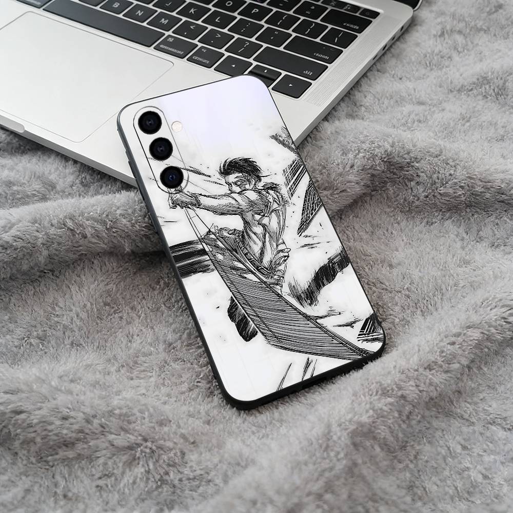Attack On Titan Hot Anime Black Soft Silicone Phone Case for Samsung Galaxy A73, A71, A72, A70, A53, A52, A51