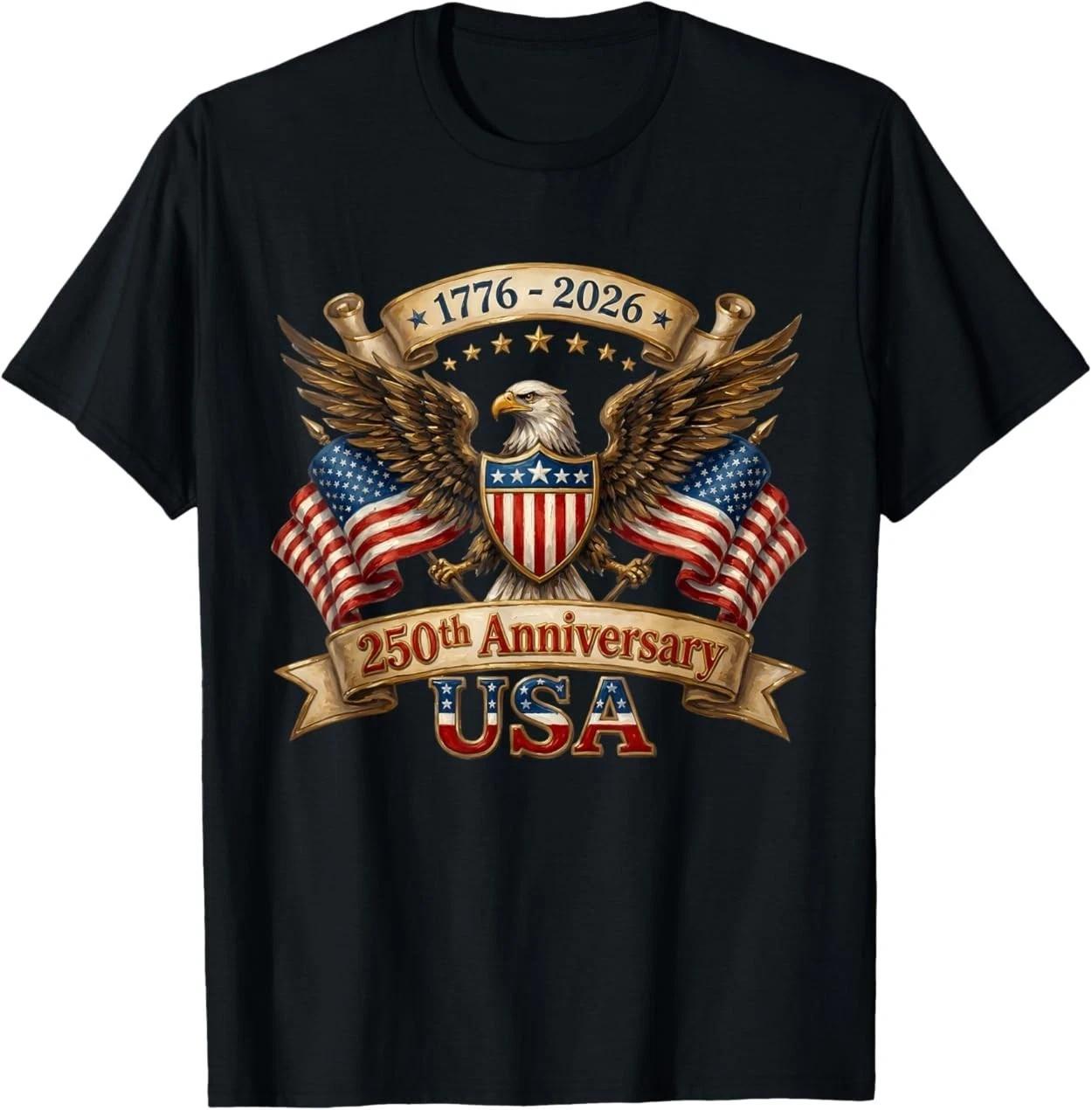 250th Anniversary America Eagle US Flag Patriotic July 4th T-Shirt S разноцветный