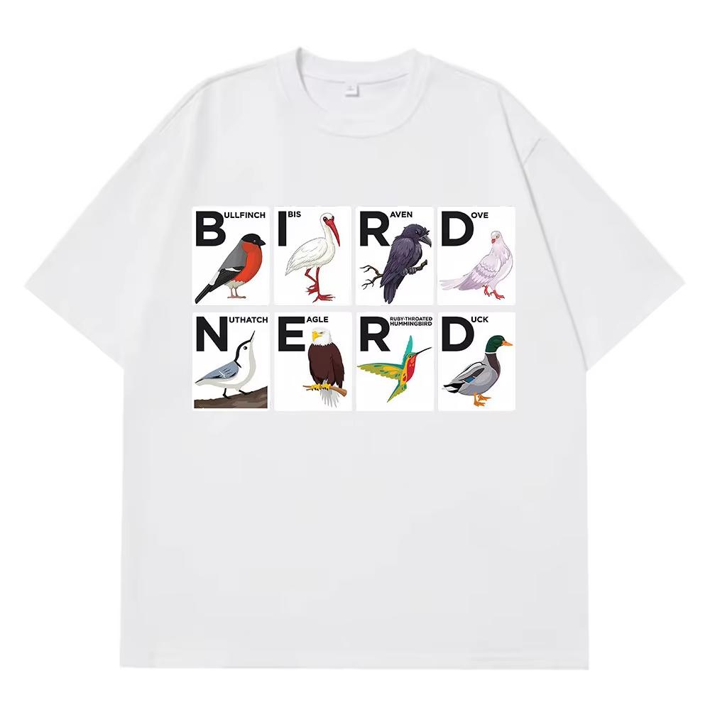 Bird Nerd Watching Vintage Retro Birdwatching Watcher Funny TShirt Men Women Harajuku Casual pure Cotton Tshirts Fashion Top