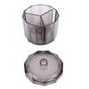 Qtip Holder Dispenser for Floss Picks Transparent Black Acrylic 3 Compartments Dust Water Resistant