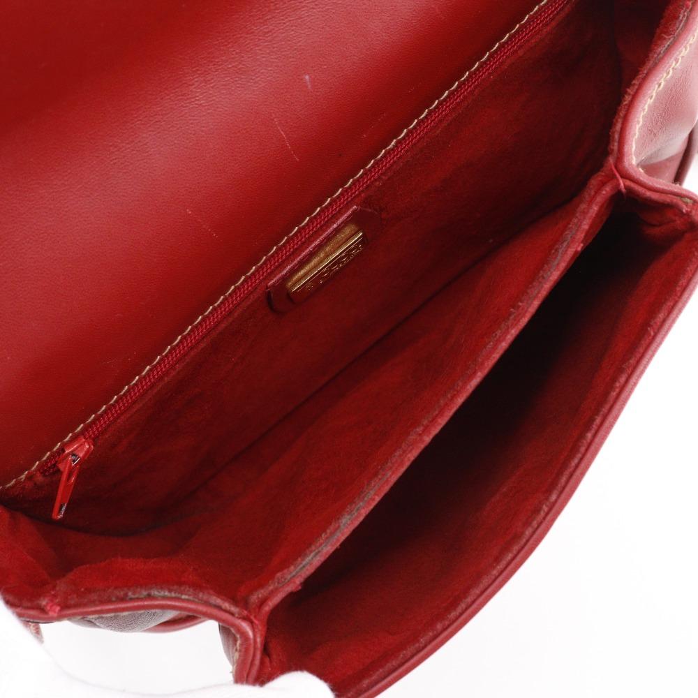 GUCCI Old Gucci Shoulder Bag 001.904.1059 Interlocking G Red Calfskin Women Used