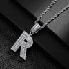 Letter Pendant Copper Inlaid Zircon Necklace Personalized Niche Design Men'S And Women'S Pendant Necklace