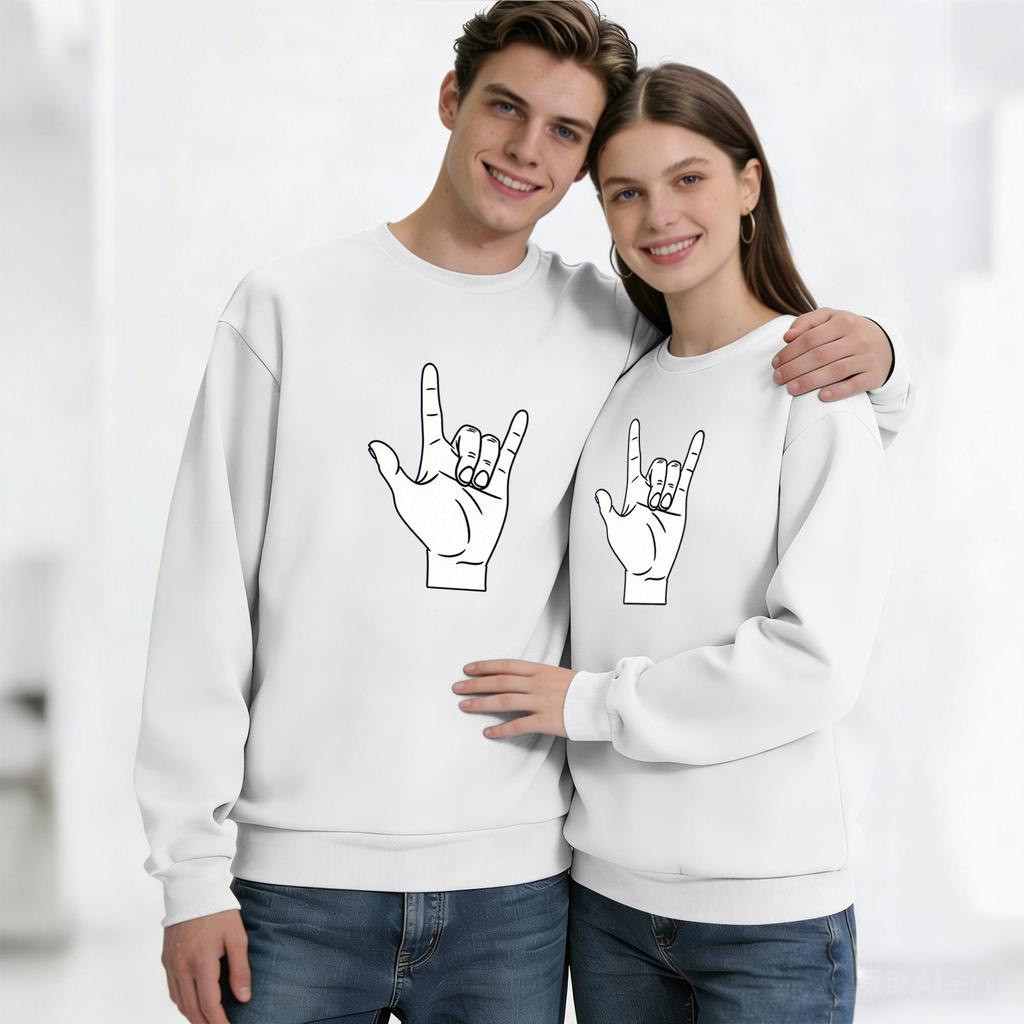 Męska bluzka z długim rękawem z okrągłym dekoltem, unisex, para, casualowa bluzka sportowa