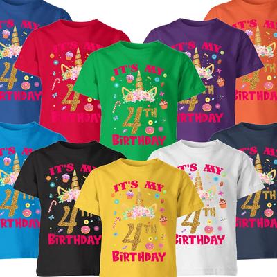 Sein Mein Geburtstag Einhorn Personalisiertes Geburtstags Jungen Mädchen T-Shirt Top