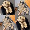 Korean Style Floral Cotton Linen Scarf - Versatile Autumn/Winter Shawl for Women