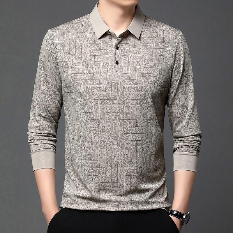 Men S Long Sleeve Polo Shirt Casual Loose Fit Breathable Top For Autumn