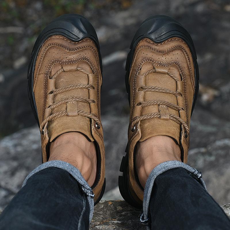 Shoes for Men Genuine Leather Casual Shoes Lace Up Oxfords Pring Autumn Hiking Sneakers Outdoor Mens Shoes Zapatos De Hombre