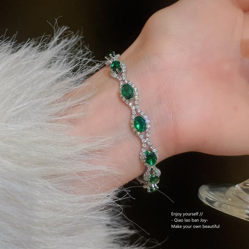 Europese Stijl Kristallen Ovaal Armband Met Strass Versiering Voor Vrouwen