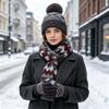Adult Winter Hat Scarf and Gloves Set, 3-Piece Thick Thermal Outdoor Accessories