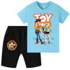 WA1459 Girls Boys Woody Buzz Lightyear Print Short Sleeves T-shirt Shorts Sets