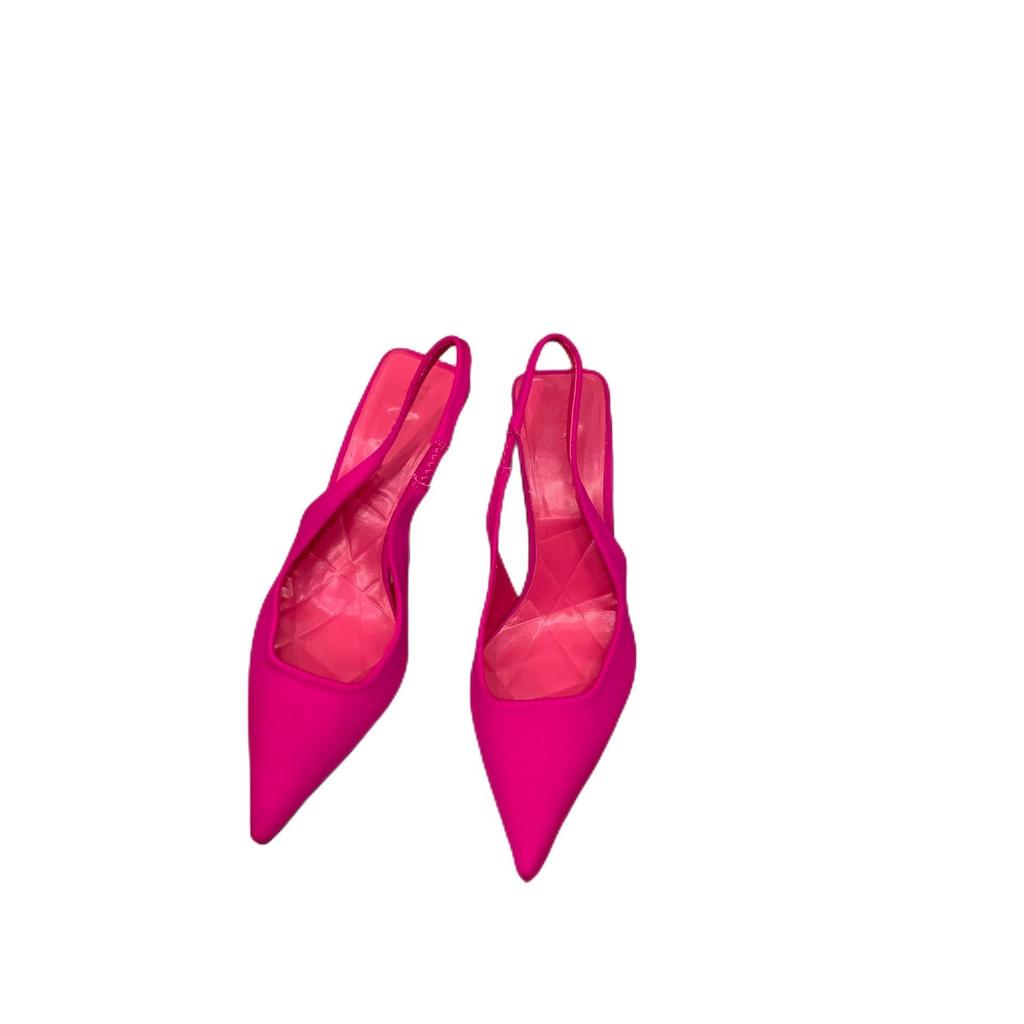 Französische High Heels schwarze Temperament-Sandalen mit Taschenkopf, Feenschuhe, 2025 neue Frühjahrs- und Sommerschuhe mit dünner Ferse und spitzen Einzelschuhen