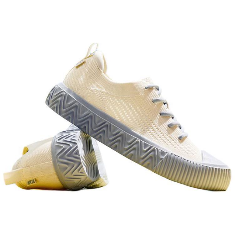 Anta Flyknit Comfortable Mesh Durable Breathable Low-Top Sneakers Women Sneakers White Blue 122428014-2