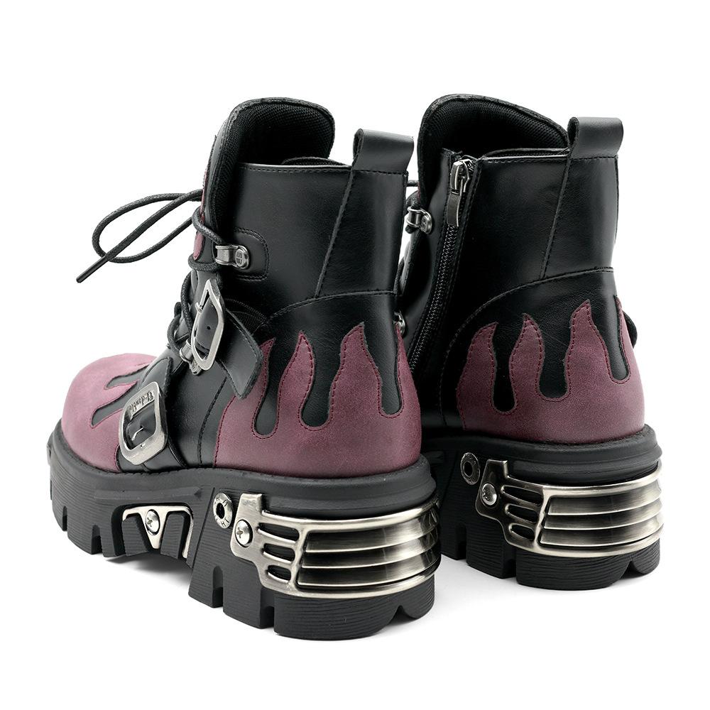 Zomer Rock Trend Punk Vlam Laarzen Metaal Rock Korte Schacht Platform Heren en Dames