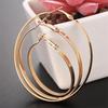 European Plain Surface Large Hoop Earrings - E78