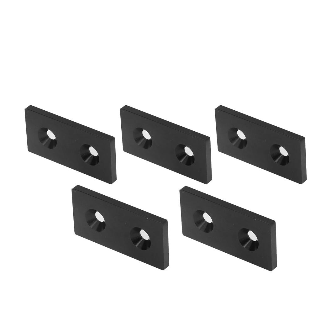 5Pcs Aluminum Profile End Cap Alloy Metal Cover Plate Linear Moving Parts 4080 Double HolesBlack