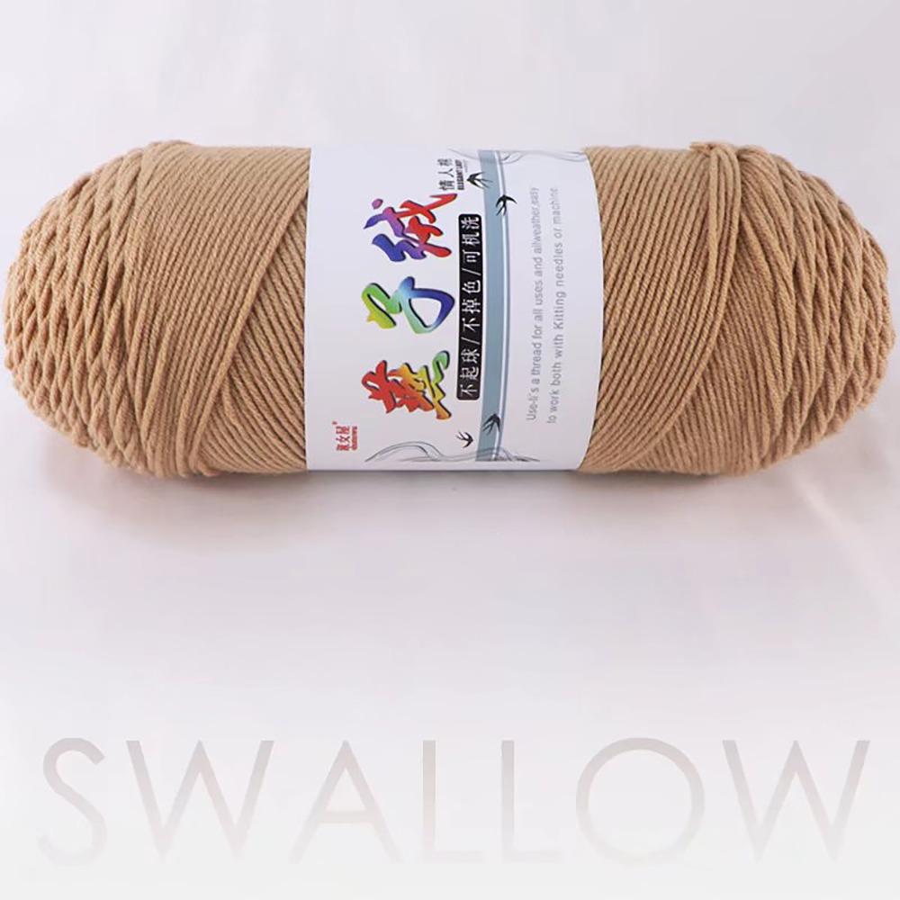 

200г/шт Крючком Ручная работа Молочная хлопковая пряжа Нить для рукоделия Для шарфа Пальто Детского одеяла Сделай сам KHAKI