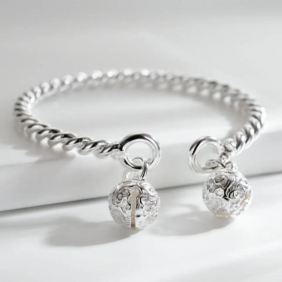 Bracciali Trendy in Argento 925 Braccialetto Charms Carini Aperti per Donne Gioielli di Moda Regolabile Dimensioni Bracciale Manicotto Festa di Matrimonio