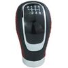 Arenbel 6 Speed Leather Shift Knob Automotive Gear Knob Car Accessories Manual Auto Universal Red