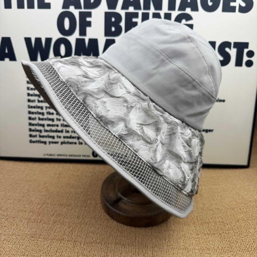 Summer mesh breathable sunscreen hat women's jacquard eaves sun hat UV protection foldable sun hat