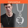 Contemporary Titanium Steel Necklace For Men Featuring Eye-catching Double Ring