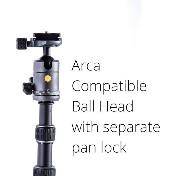 Trepied Vanguard - VEO 3GO 235AB - Trépied de Voyage Compact en Aluminium avec rotule sphérique