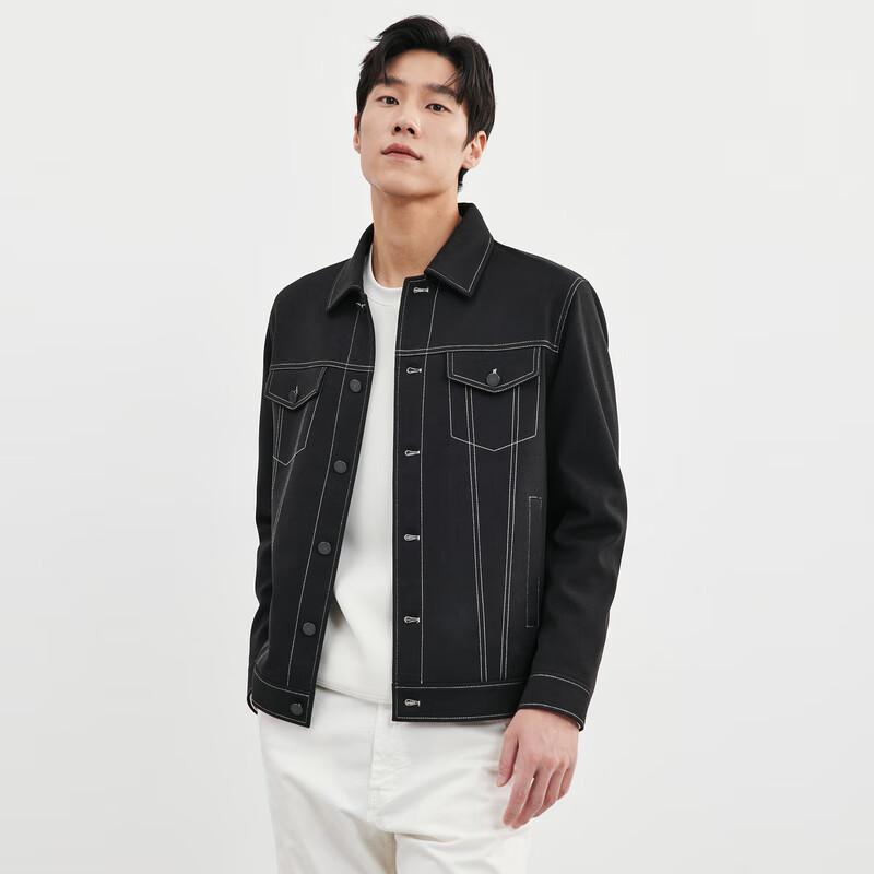 SEPTWOLVES Men's Lapel Utility Faux Wool Jacket