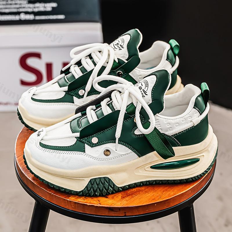 Mens Casual Sneakers Shoes 2025 Spring Thick Sole Fashion Comfortable Mixed Colour Anti Slip Board Footwear Zapatillas De Hombre