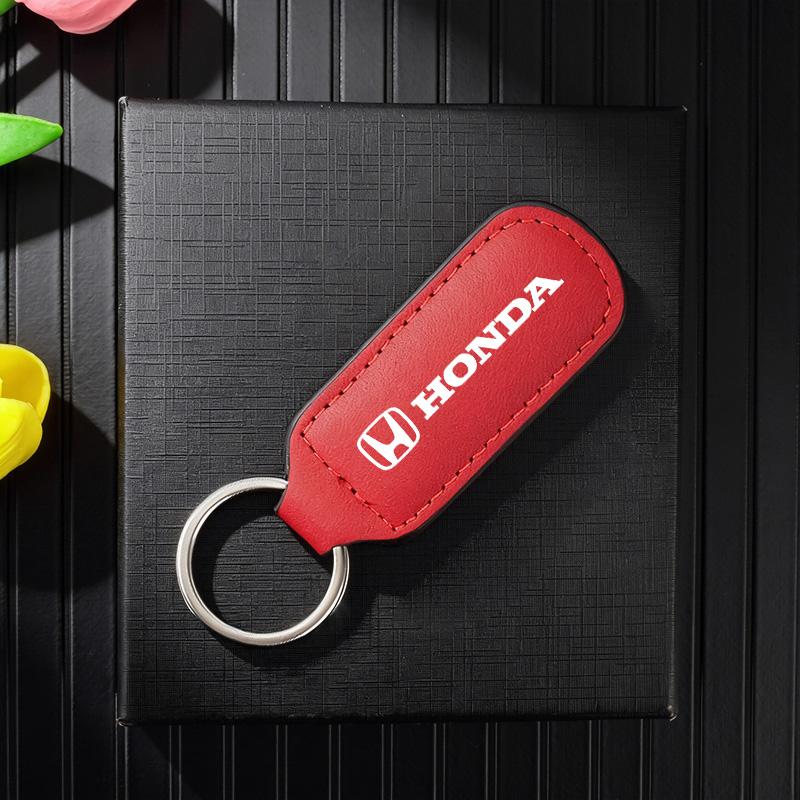 High Quality Leather Car Keychain Keyring Pendant Accessories For Honda Mugen TypeR Jazz Insight Freed Fit CRV Civic Accord City RG0