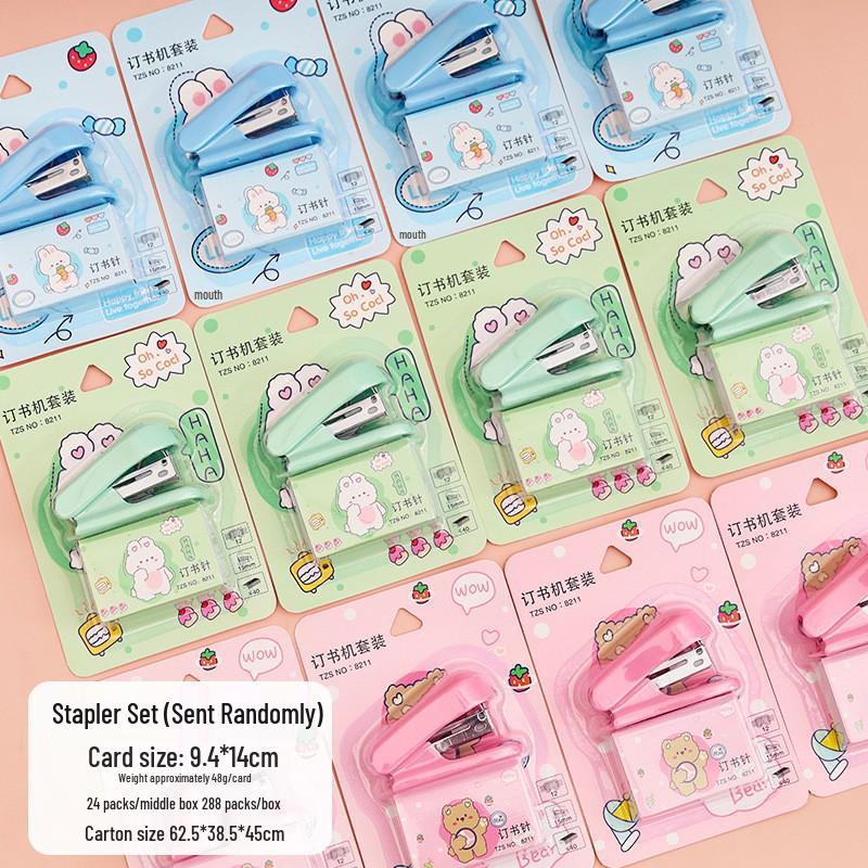Mini Cartoon Stapler Set - Cute Student Multifunctional Stapler for Binding Exam Papers